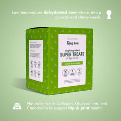 King Lou USA-made pet treats packaging closeup signals quality and care.