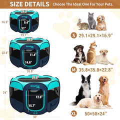 KingCamp dog playpen pop-up assembly demonstrates quick setup for camping or park days.