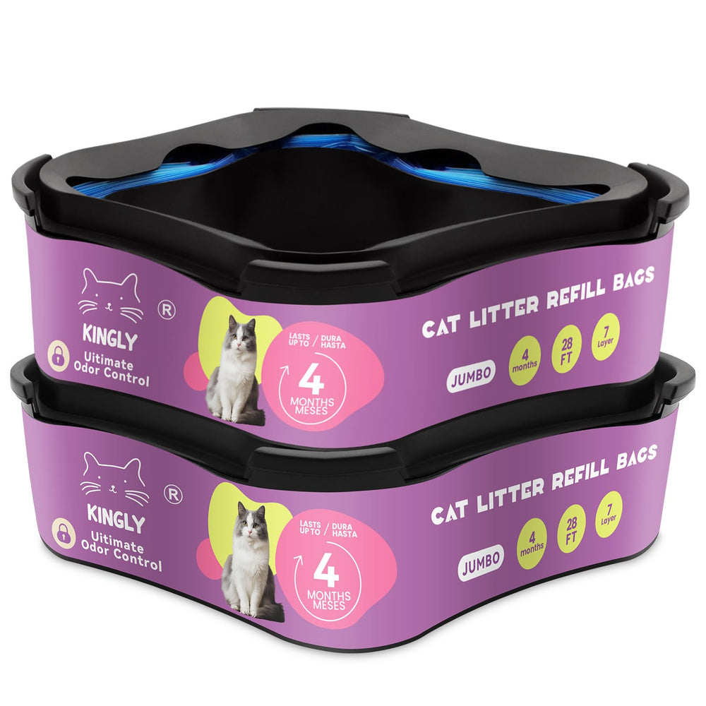 KINGLY premium cat litter refill packaging highlights eco-friendly design for sustainable waste reduction.