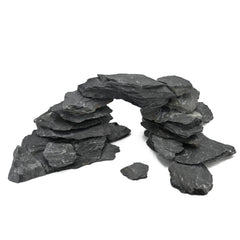 KINGRUI natural slate rock basking stone for aquarium habitat aesthetics and warmth distribution