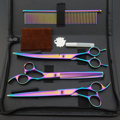 KINGSTAR titanium-plated thinning scissors 8in for even finishing.