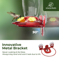 Kingsyard window hummingbird feeder bee-proof ports prevent nectar robbers for calm visits