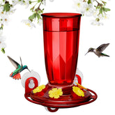 Kingsyard window hummingbird feeder red front view invites hummingbirds to your garden viewing area.