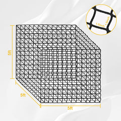 Kingump hay net mesh close-up highlights 1.5-inch holes for slow feeding.