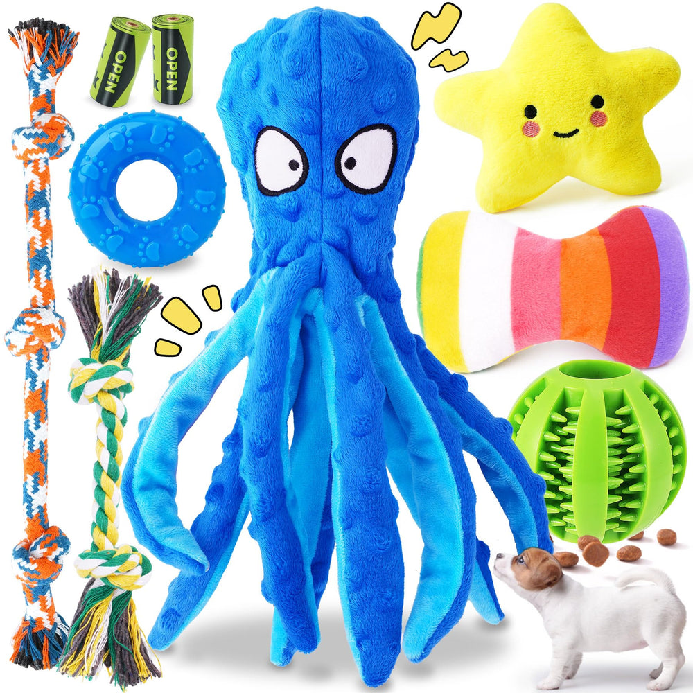 Juguete pulpo con chirrido de KIPRITII para mantener al cachorro entretenido