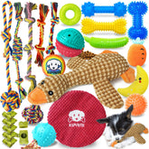 KIPRITII Puppy Teething Chew Toys front view showing varied toys for dental health.
