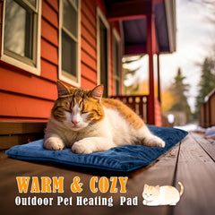 Kiroto heated pet mat outer fabric close-up shows plush warmth.