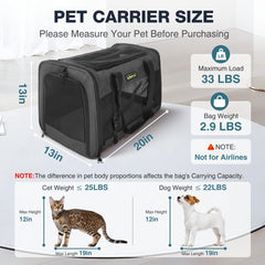 KISFLY anti-scratch mesh cat carrier shown with breathable panels for comfort.