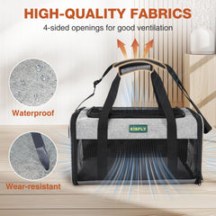 KISFLY TSA-approved pet carrier top-open-access for easy pet access