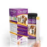 KIT4CAT CheckUp bottle with strips for easy at-home pet health checks.