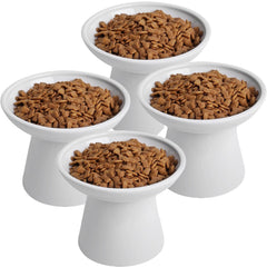 KITCHENLESTAR elevated cat bowls show whisker-friendly wide design for easy meals.