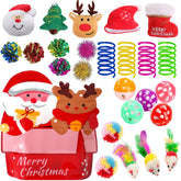 KITCHSTAR 25-pack Christmas cat toy bag close-up showing assorted toys to spark fun play.