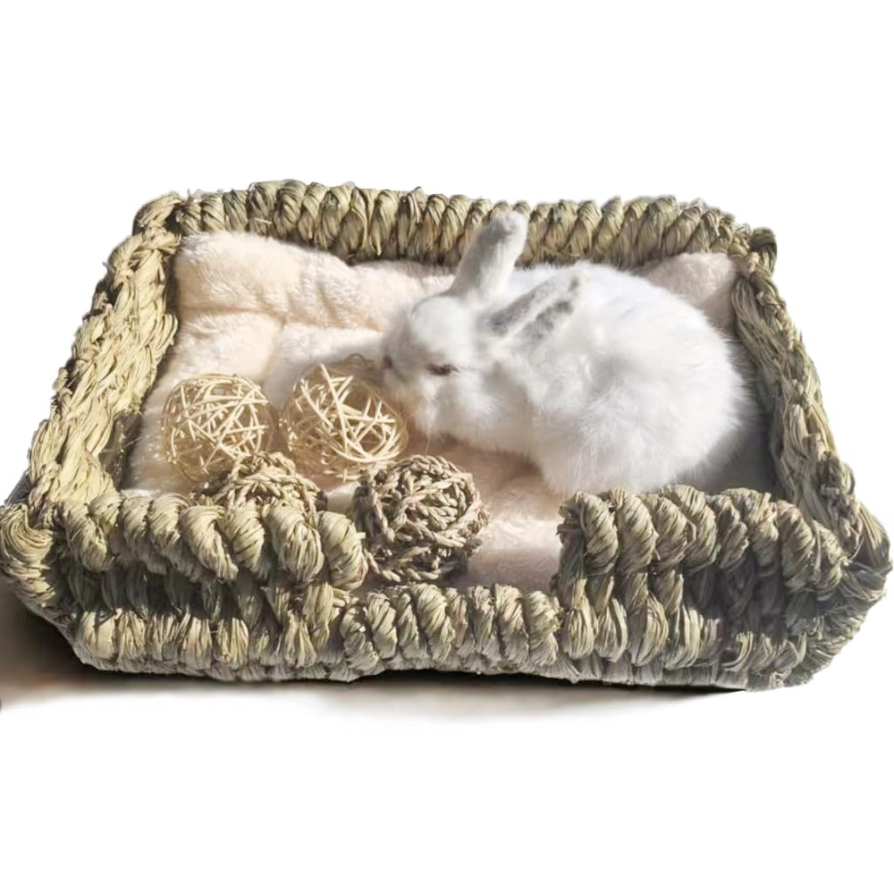 KitKni Natural Seaweed Pet Bed front view shows cozy den for small pets