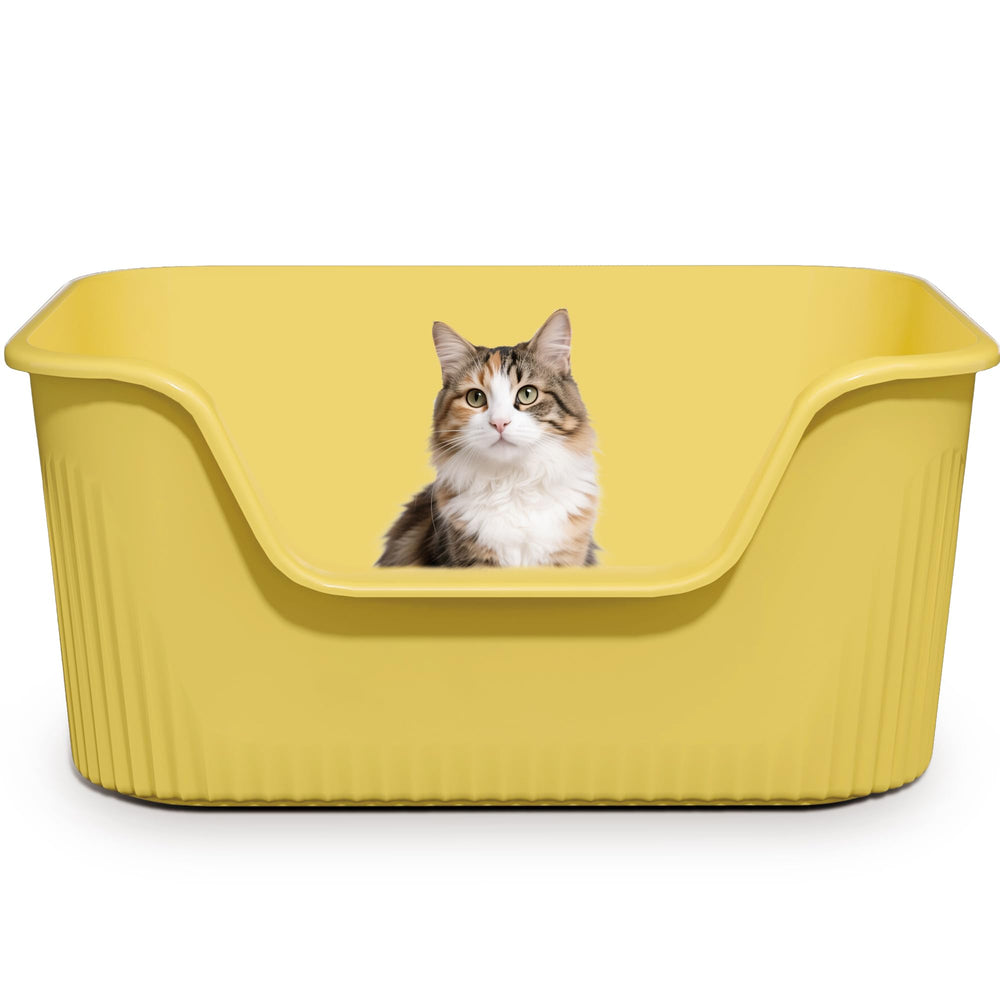 Kittenhood large cat litter box front view shows easy entry for cats
