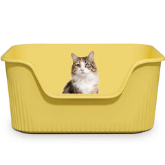 Kittenhood large cat litter box front view shows easy entry for cats