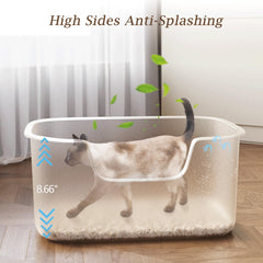 Kittenhood deep tall litter pan features anti-splash design to keep flooring clean