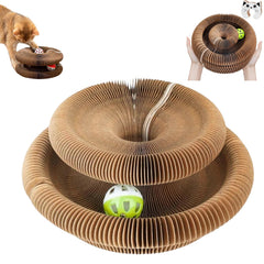 Kitty Kurlz interactive foldable board engages cats, offering versatile play to keep indoor cats entertained.