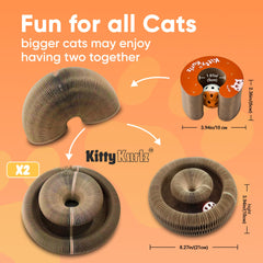 Kitty Kurlz reversible cardboard scratcher provides dual surfaces for longer scratching