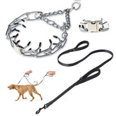 Kitys Fatch prong collar for dogs in silver XL with adjustable, comfortable training fit