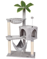 KIYUMI cat tree tower condo with sisal-post-grey promotes healthy scratching and vertical play