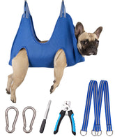 Kkiimatt 10-in-1 grooming hammock harness front view for calm nail trimming