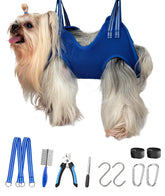 Kkiimatt dog grooming hammock harness blue ready for safe grooming sessions