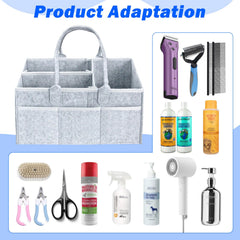 klawdsky grooming tote outer pockets emphasize quick tool access during grooming sessions