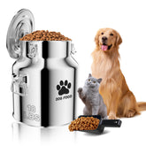 Kluronyo metal dog food storage container with airtight lids keeps kibble fresh.
