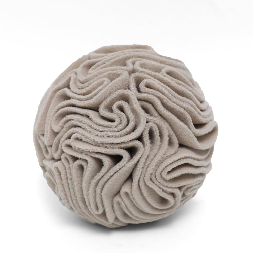 kmirepa light brown snuffle ball for dogs—interactive puzzle play.