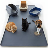 Kmiyivi extra-large cat litter mat coverage protects floors from scattered litter.