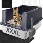 KMNSUN XXXL litter box front view shows spacious interior for large cats and multi-cat homes.