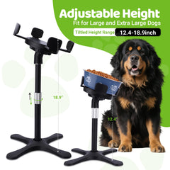 KMXASP height-adjustable stand adapts to different dog sizes for comfortable reach