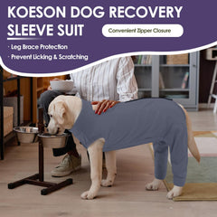 KOESON dog recovery sleeve pee-hole-opening offers easy potty breaks without removing the suit.