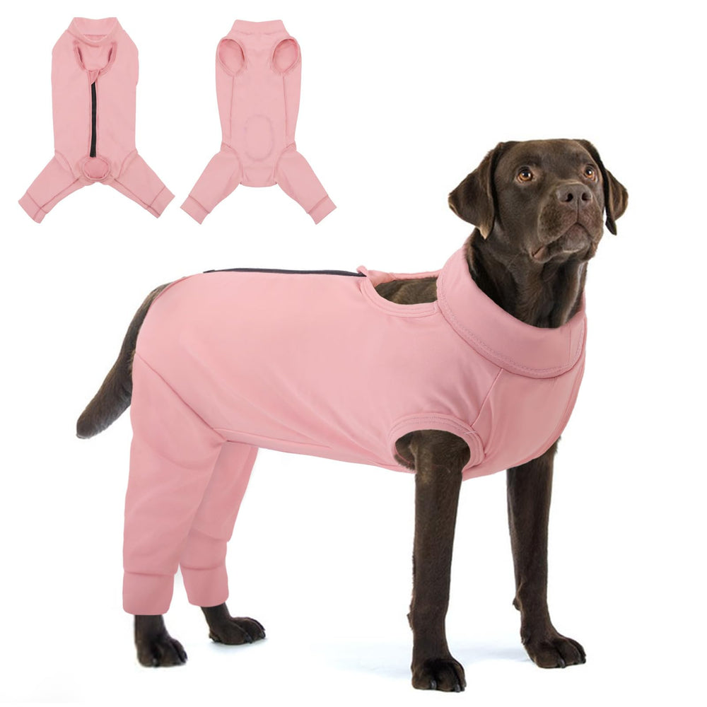 KOESON dog recovery suit with hind-leg zipper closure supports easy wear and wound protection.