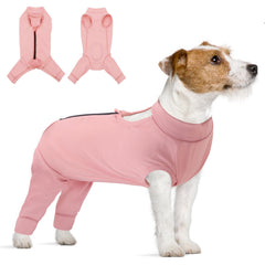 KOESON dog recovery suit hind leg zipper-closure supports comfortable post-surgery care.