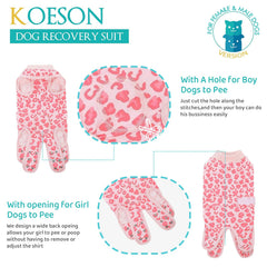 KOESON recovery-suit-dog-snaps-fastener allows easy on/off for stress-free care.