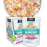 KOHA Bland Diet packaging highlights a vet-approved, gentle option for sensitive stomachs.