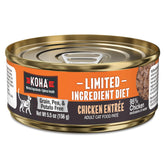 KOHA chicken pate cat bowl close-up — grain-free single-meat formula for sensitive stomachs.