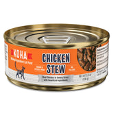 KOHA minimal ingredient chicken stew cans — high-protein serving for cats.