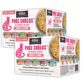 KOHA Pure Shreds beef cans showing tender shredded texture in savory broth ideal for picky eaters