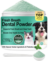 Koite dog teeth cleaning powder tin pour promotes easy, mess-free application for fresh breath