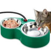 KOKOPRO heated cat bowl outdoor setup shows stainless design for year-round hydration.