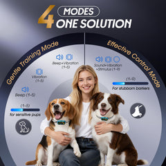 Kollgux Dog Bark Collar Pro four correction modes demonstrated for versatile training