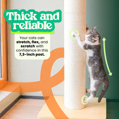 KONELCARE 7-3in thick post supports stretching and clawing confidently