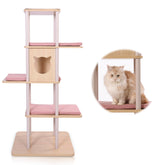 KONELCARE modern large cat tree pink, tall structure for spacious lounging and stable big-cat play.