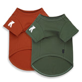Koneseve dog shirt Rust back view shows comfy, breathable fabric for daily wear.