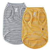 Koneseve dog shirt vest yellow stripe front view enhances breathable comfort during walks
