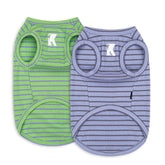 Koneseve dog shirts 2-pack purple-green front view for stylish daily wear