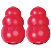 KONG Classic red dog toy with bounce enables fetch and interactive chewing.