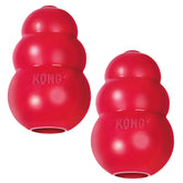 KONG Classic red rubber toy — durable chew action for dogs.